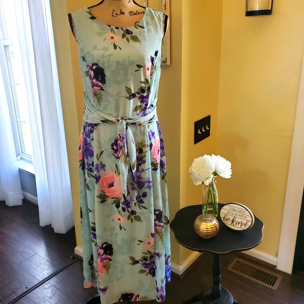 Anne Klein Floral Midi Dress